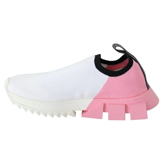 Dolce & Gabbana Pink White Logo Sorrento Sneakers Shoes LA8923-35