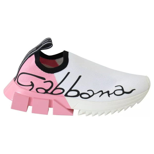 Dolce & Gabbana Pink White Logo Sorrento Sneakers Shoes LA8923-35