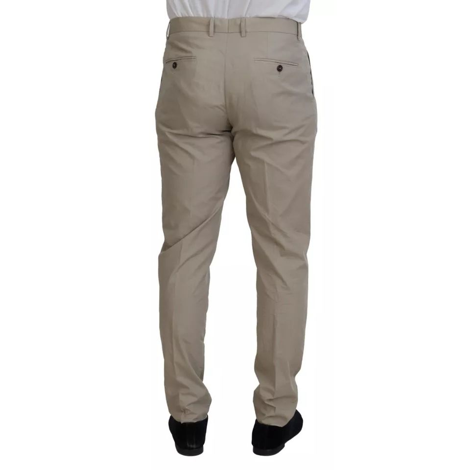 Dolce & Gabbana Beige Cotton Chino Men Formal Pants