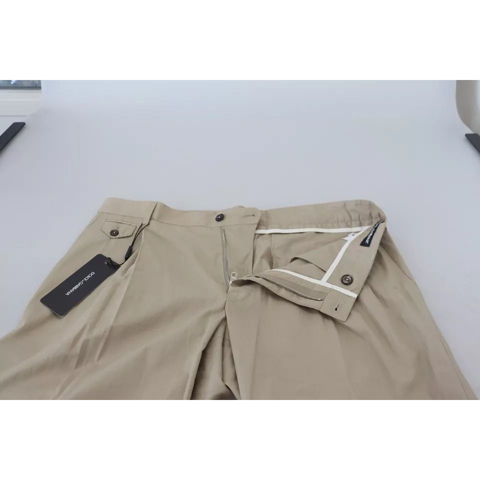 Dolce & Gabbana Beige Cotton Chino Men Formal Pants