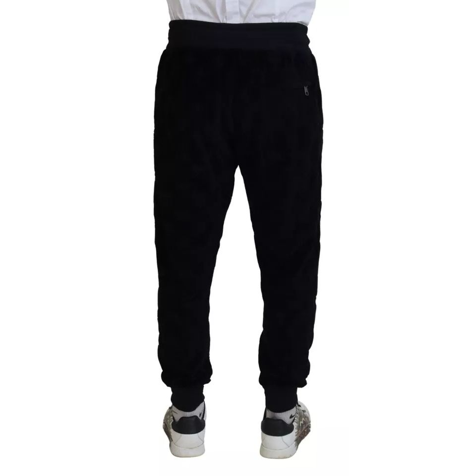 Dolce & Gabbana Black Cotton Skinny Jogger Sweatpants Pants