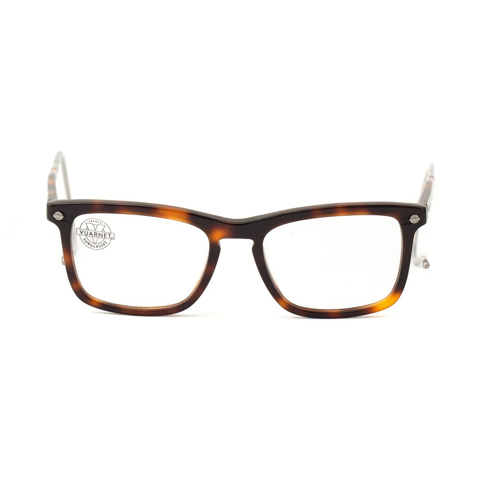 Vuarnet Brown Acetate Frames, unisex glasses with 52/18/110 mm dimensions, made from brown acetate material.