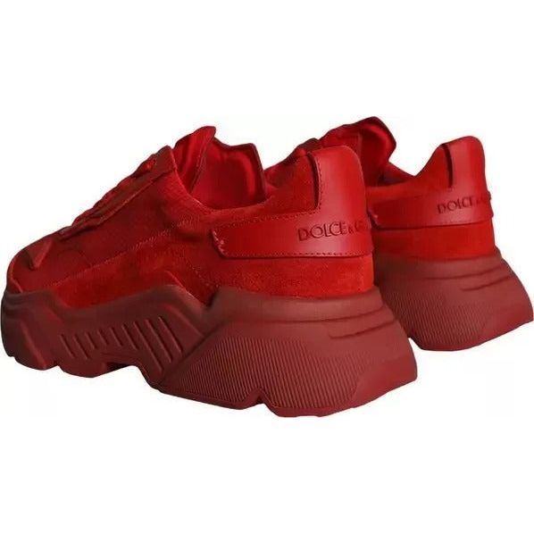 Dolce & Gabbana Red Leather Daymaster Low Top Sneakers Shoes