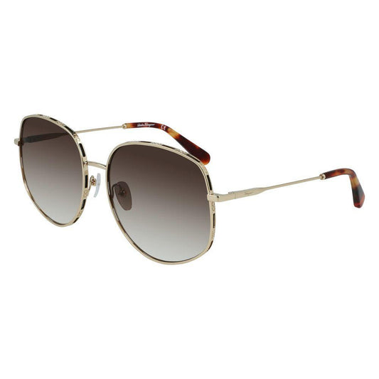 Salvatore Ferragamo Gold Metal Sunglasses SFSF277S710AC