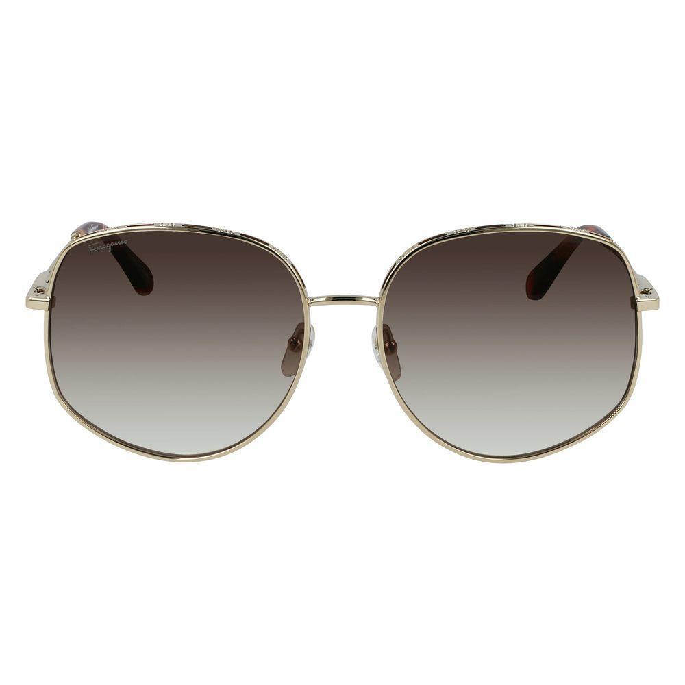 Salvatore Ferragamo Gold Metal Sunglasses SFSF277S710AC