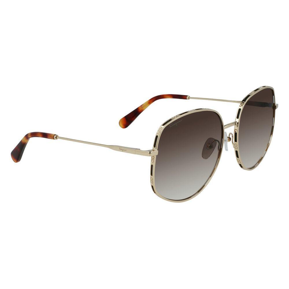 Salvatore Ferragamo Gold Metal Sunglasses SFSF277S710AC