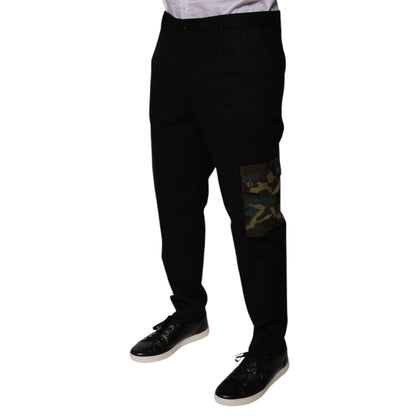 Dolce & Gabbana Black Cotton Men Cargo Casual Pants