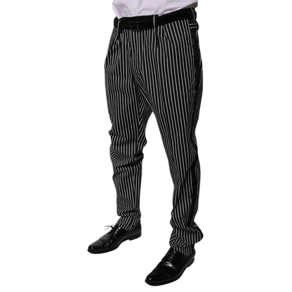 Dolce & Gabbana Black Stripes Skinny Dress Pants