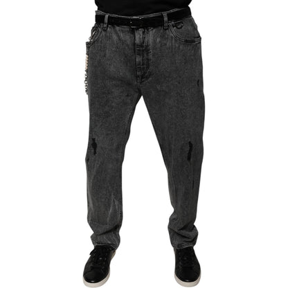 Dolce & Gabbana Dark Gray Cotton Skinny Denim Jeans