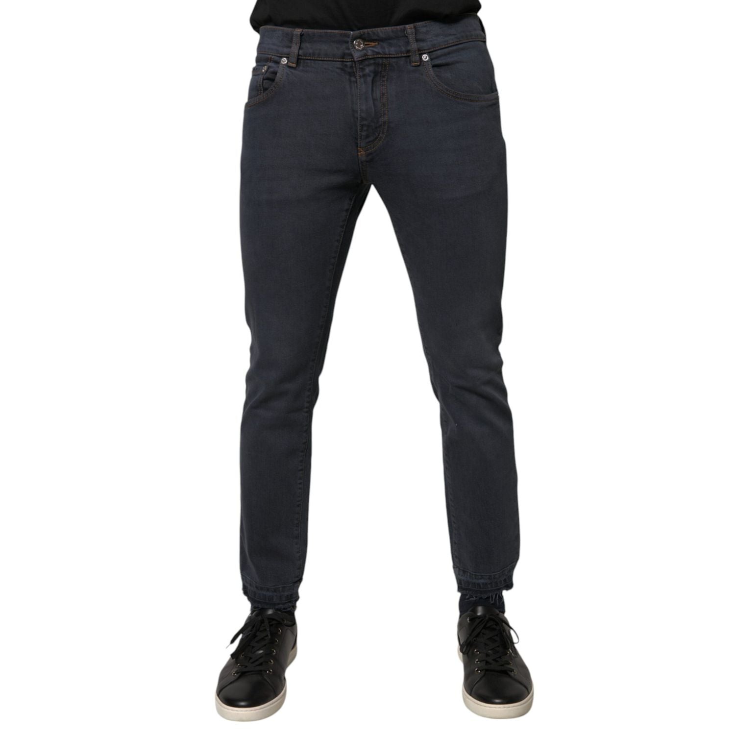 Dolce & Gabbana Dark Gray Cotton Skinny Denim Jeans