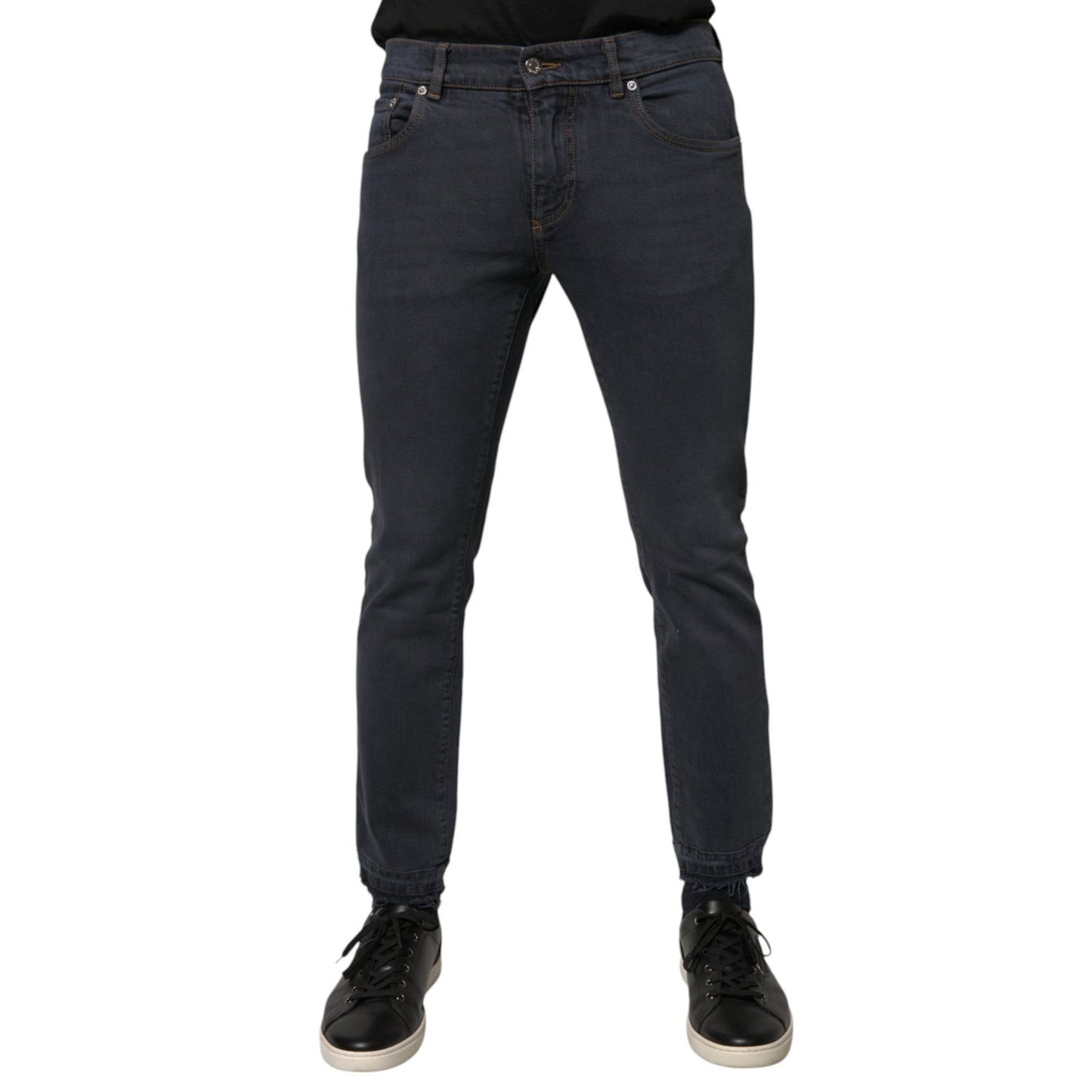 Dolce & Gabbana Dark Gray Cotton Skinny Denim Jeans