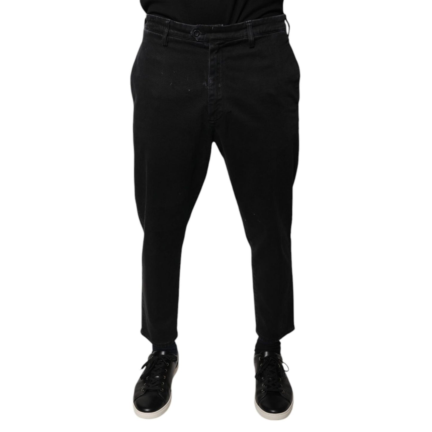 Dolce & Gabbana Black HOUSTON Men Cropped Denim Jeans