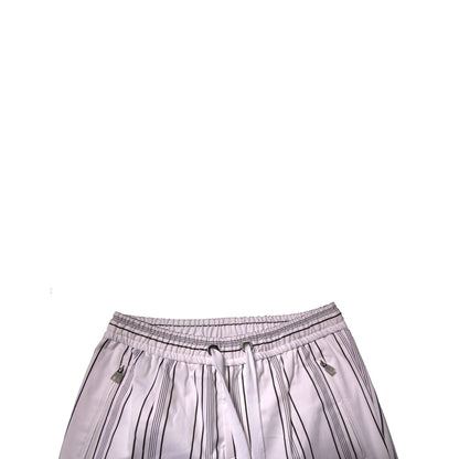 Dolce & Gabbana White Stripe Cotton Dress Skinny Pants