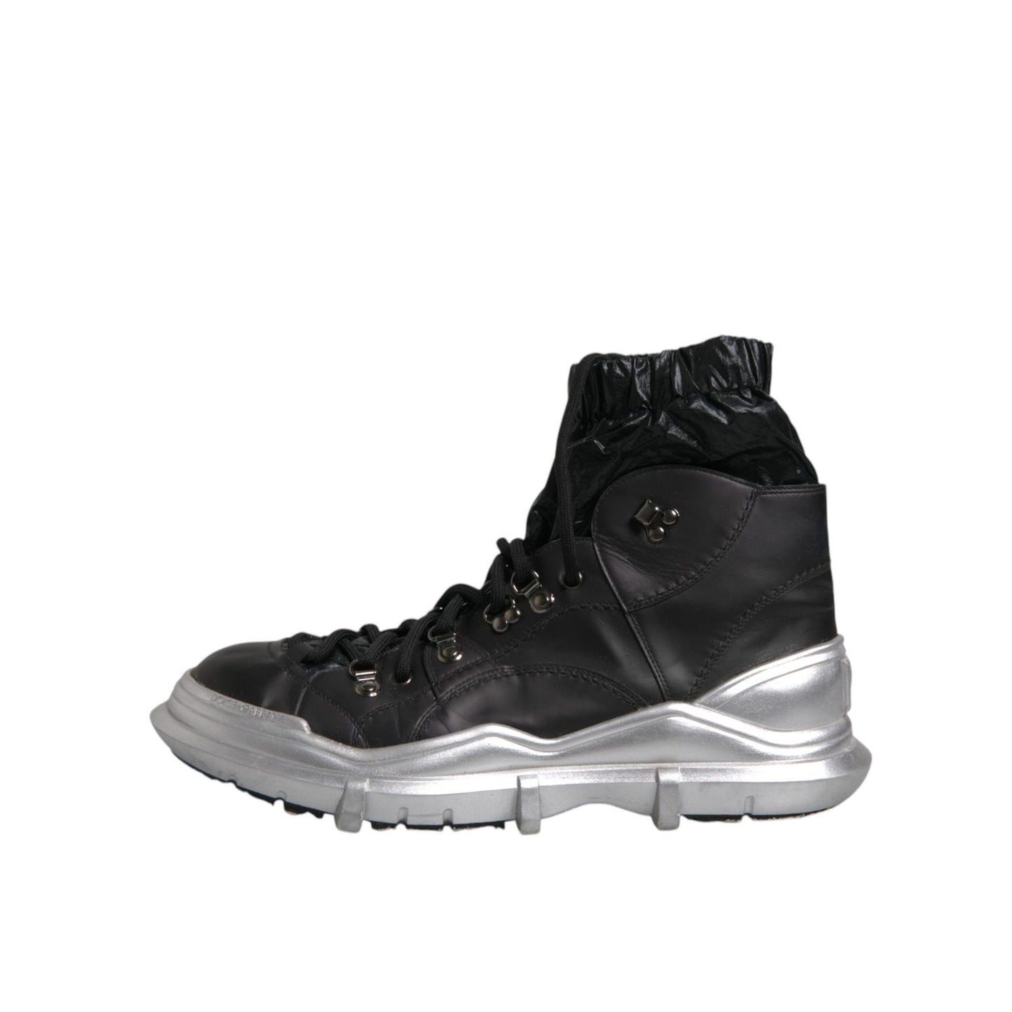 Dolce & Gabbana Black Nylon Galileo High Top Sneakers Shoes