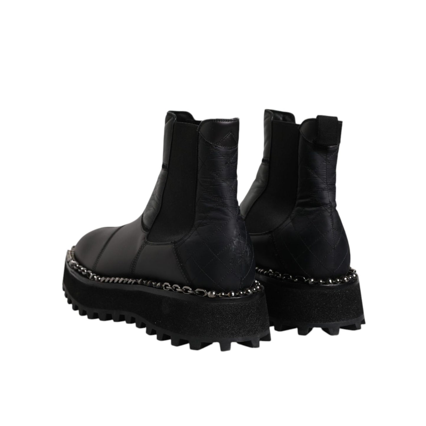 Dolce & Gabbana Black Chelsea Boots Leather Slip On Shoes