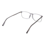 Ermenegildo Zegna Gray Men Glasses Frame with acetate full-rim style and rectangle shape, lens width 57 mm, temple length 145 mm.