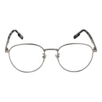 Ermenegildo Zegna Gray Men Glasses Frame made of titanium with gunmetal finish, full-rim round style, size 52-19-145, includes branded case.