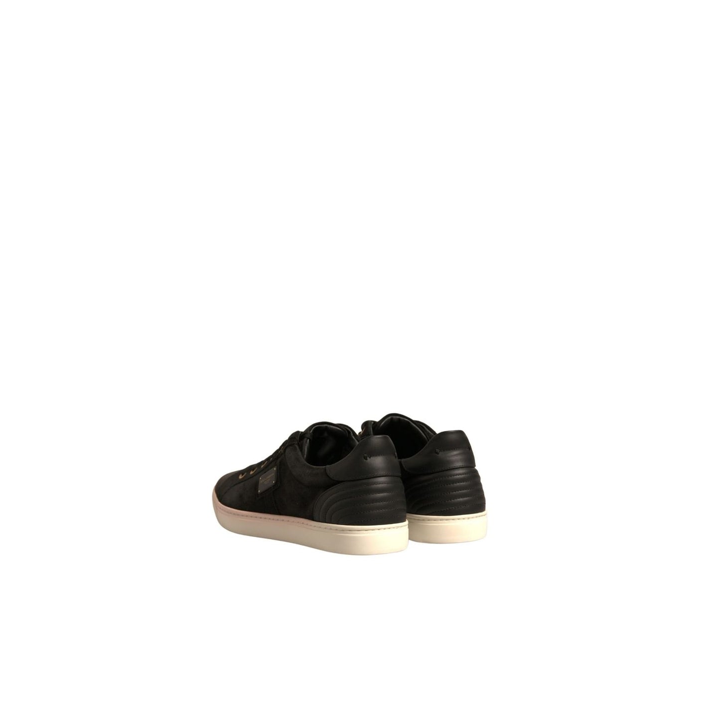 Dolce & Gabbana Black Logo Suede Leather Men Sneakers Shoes