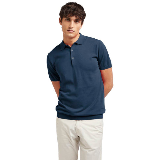 AT.P.CO Blue Cotton Men Polo Shirt