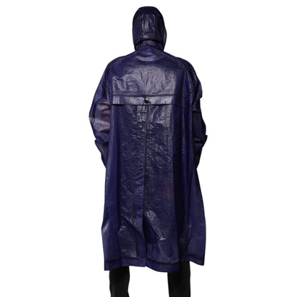 Dolce & Gabbana Dark Blue Cotton Hooded Men Raincoat Jacket