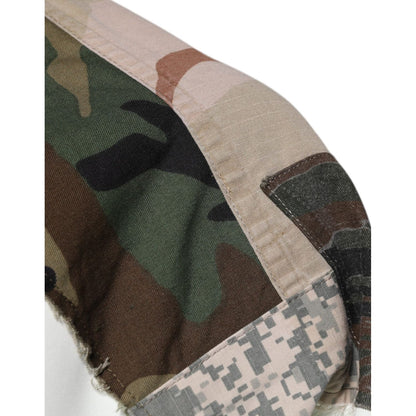 Dolce & Gabbana Multicolor Patchwork Cotton Crew Neck Sweater