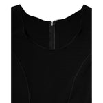 Emporio Armani Black Viscose Short Sleeves Sheath Midi Dress DR281341-42