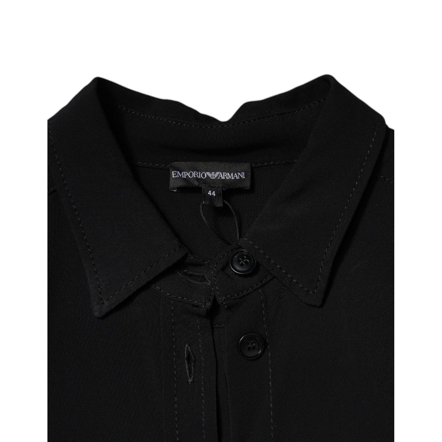 Emporio Armani Black Viscose Long Sleeves A-line Mini Dress