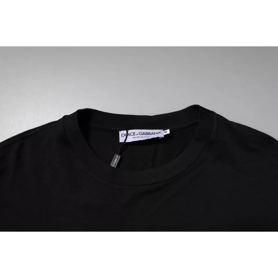 Dolce & Gabbana Black DG Logo Cotton Crew Neck T-shirt