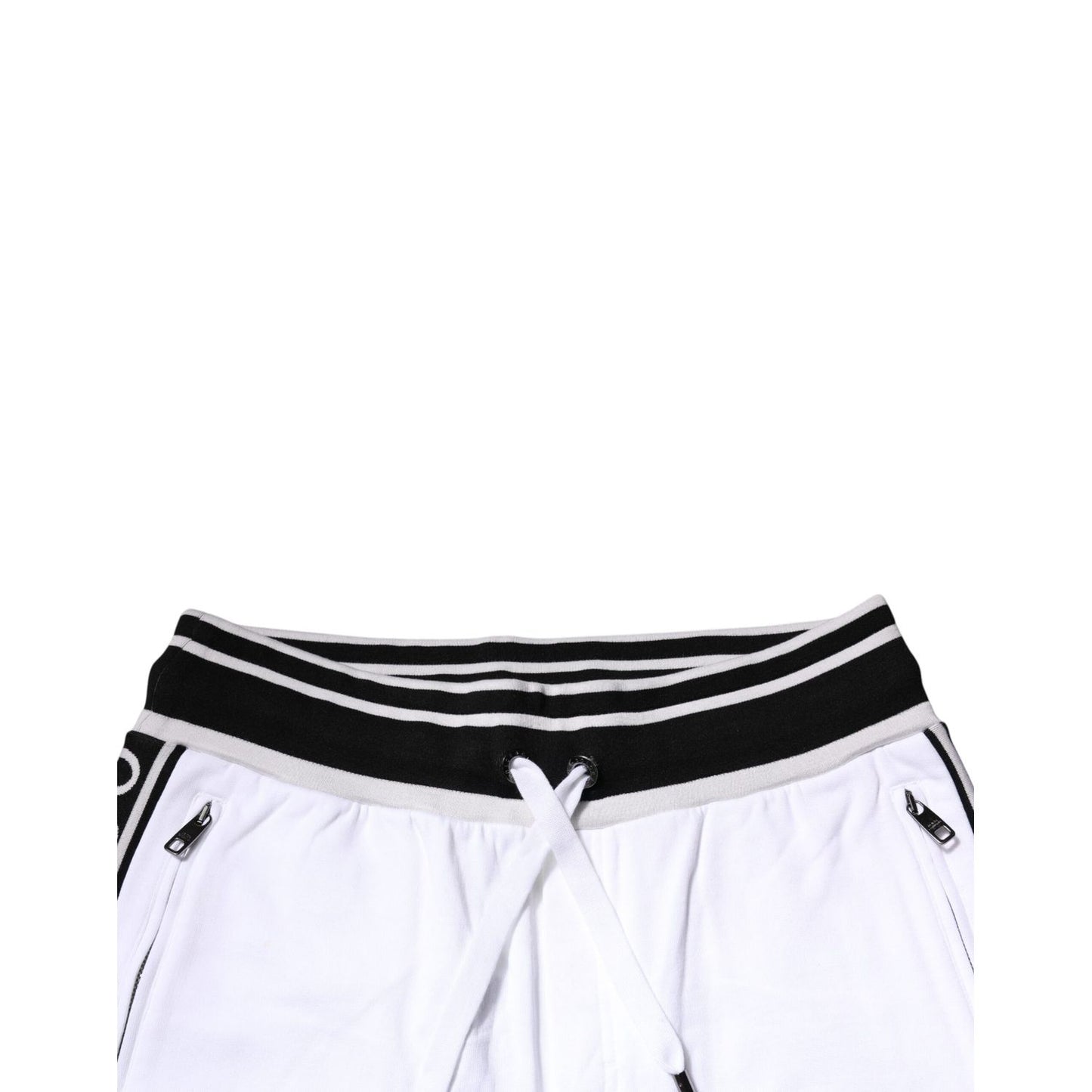 Dolce & Gabbana White Stripe Cotton DG King Bermuda Shorts