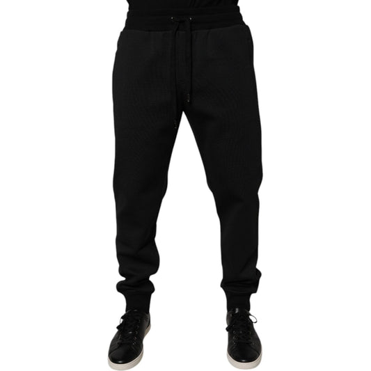 Dolce & Gabbana Black Polyester Men Jogger Sweatpants Pants