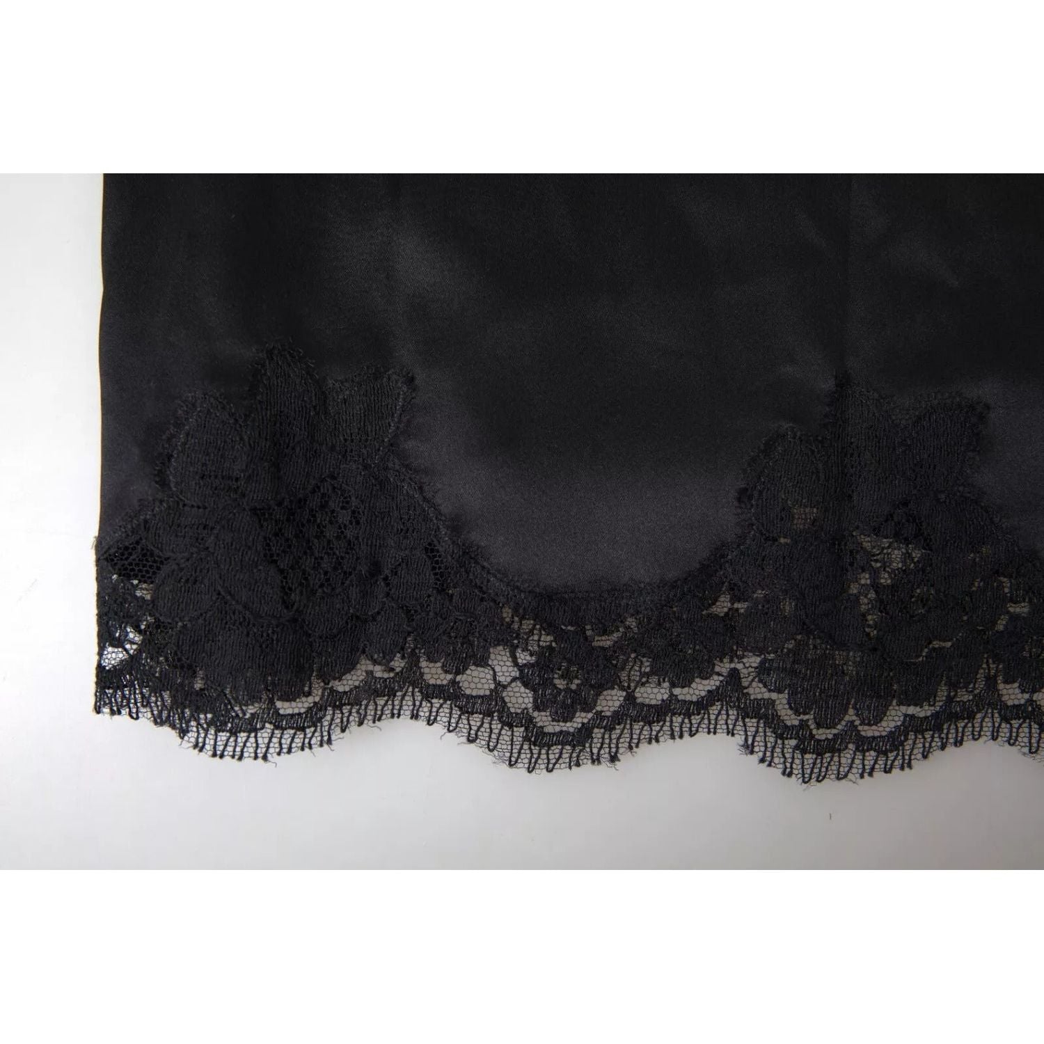 Dolce & Gabbana Black Lace Silk Sleepwear Camisole Top Underwear