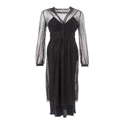 Lardini Elegant Black Nylon Dress