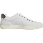 Dolce & Gabbana White Leather Heart Embellished Sneakers Shoes MV7039-43