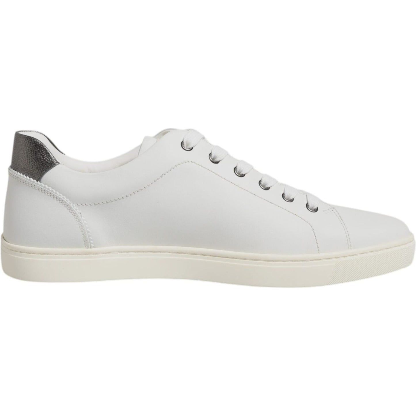 Dolce & Gabbana White Leather Heart Embellished Sneakers Shoes MV7039-43
