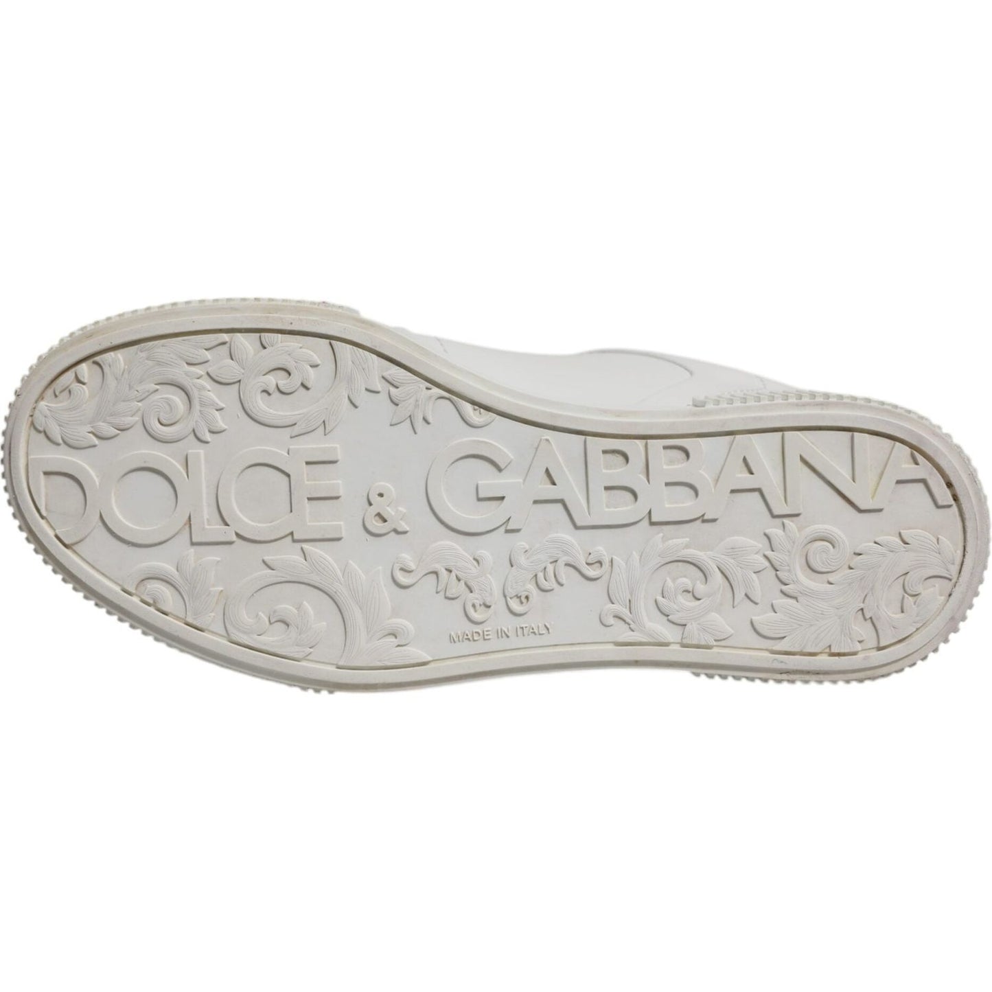 Dolce & Gabbana White Miami Leather Low Top Sneakers Shoes LA12387-38