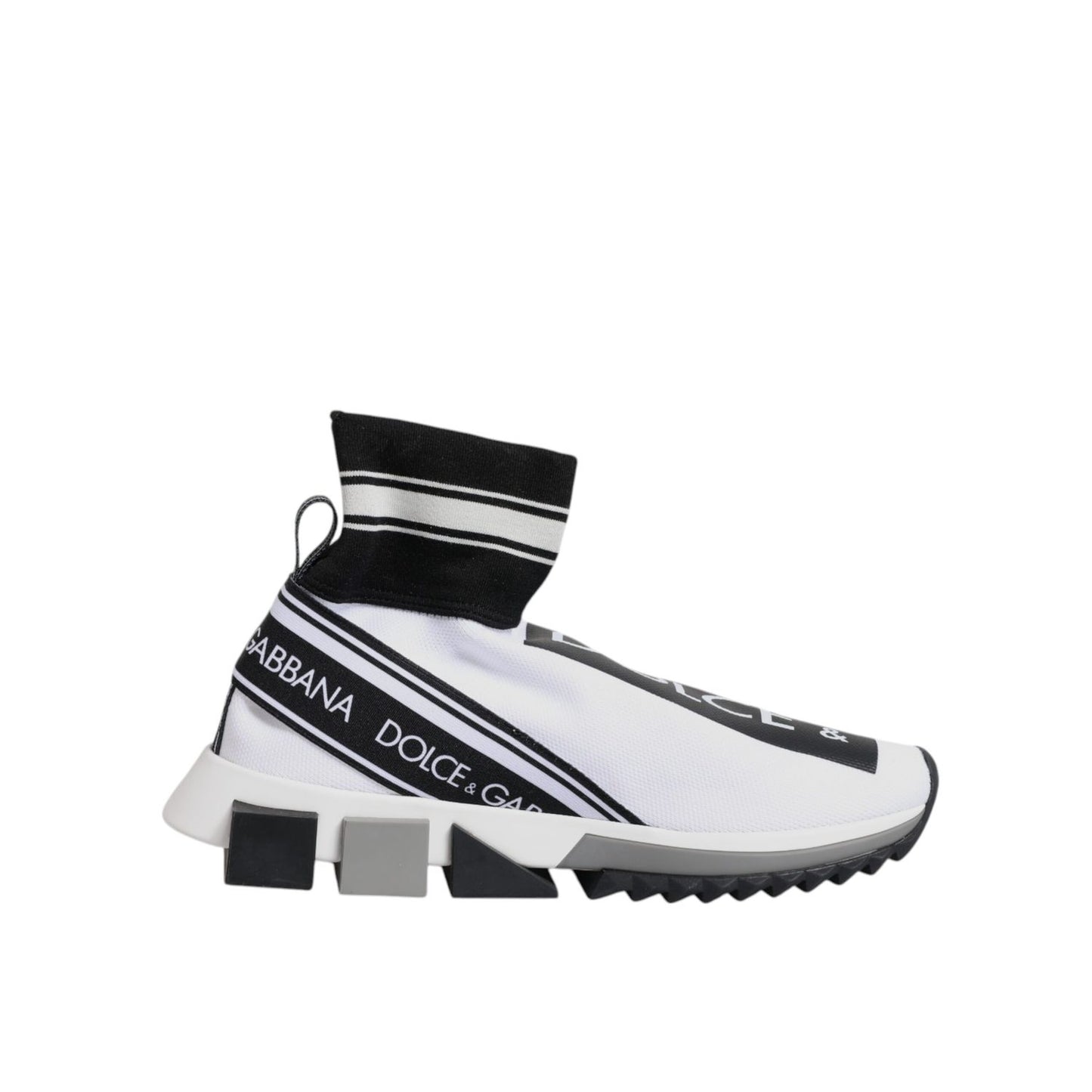 Dolce & Gabbana White Black Sorrento Socks Sneakers Shoes