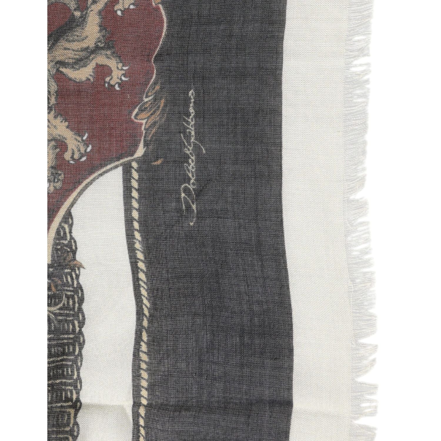 Dolce & Gabbana Multicolor Printed Cashmere Foulard Scarf