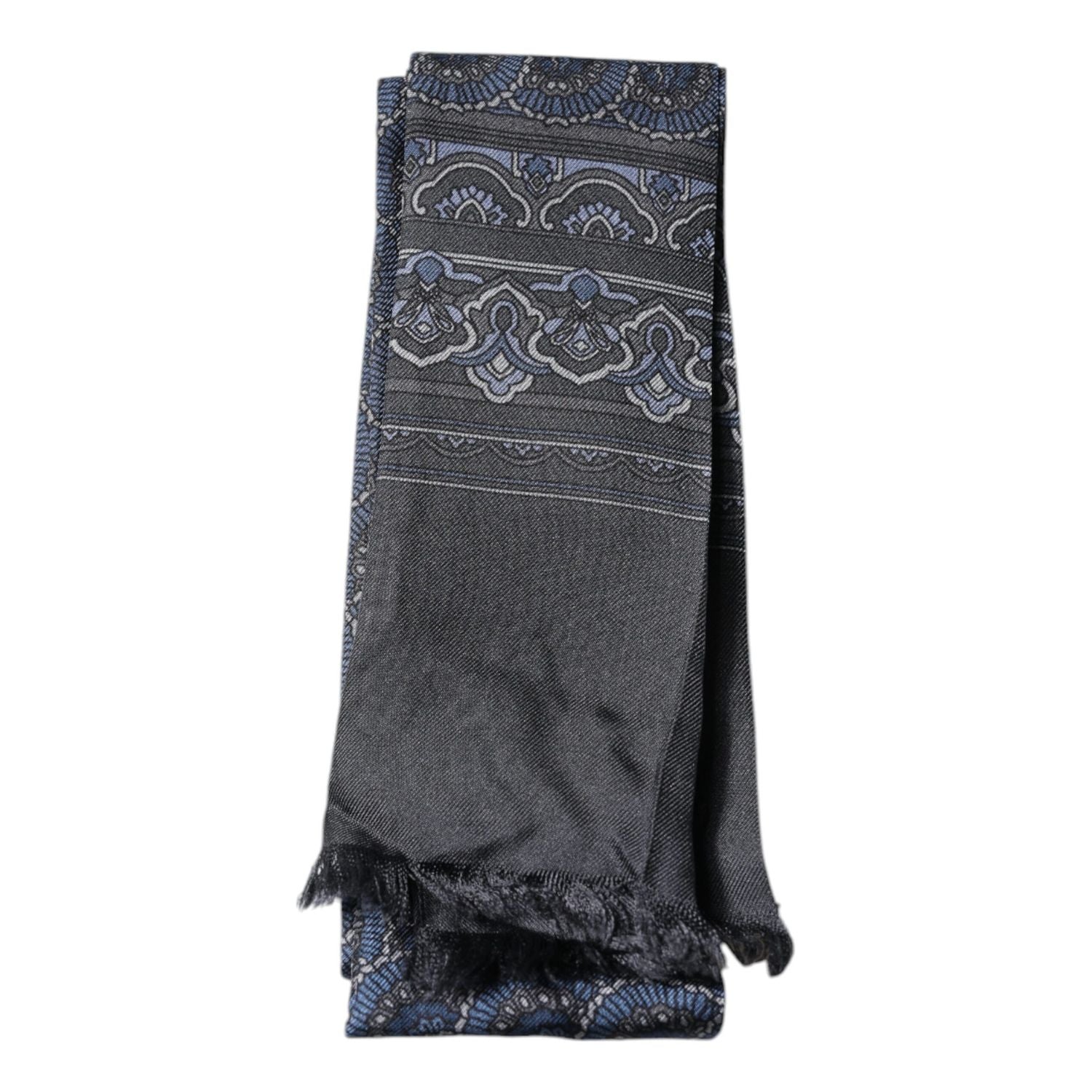 Dolce & Gabbana Dark Blue Fantasy Silk Neck Wrap Shawl Scarf