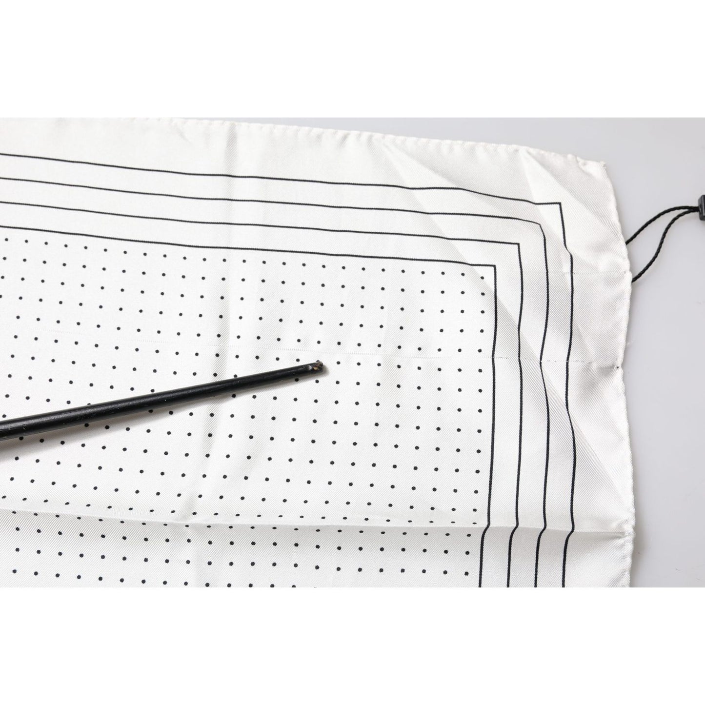 Dolce & Gabbana White Polka Dots Square Handkerchief Scarf