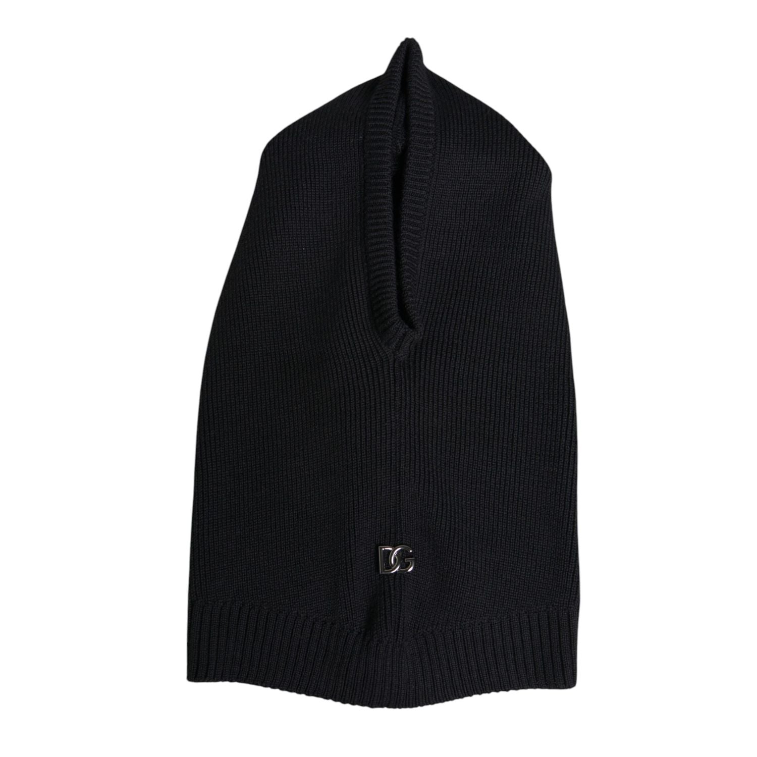 Dolce & Gabbana Black Wool Whole Head Wrap Balaclava Hat