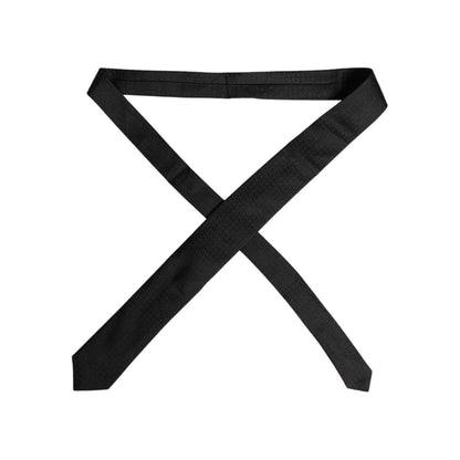 Dolce & Gabbana Black Patterned Silk Adjustable Necktie Tie