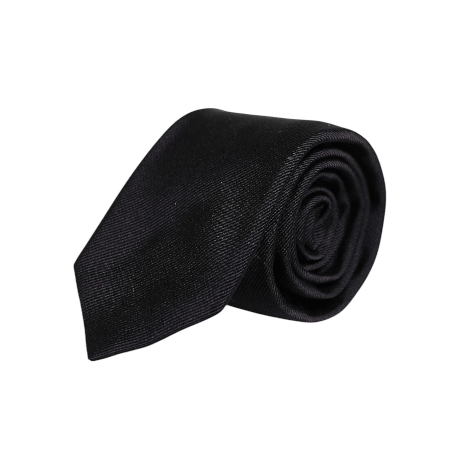 Dolce & Gabbana Black Solid Silk Adjustable Necktie Tie