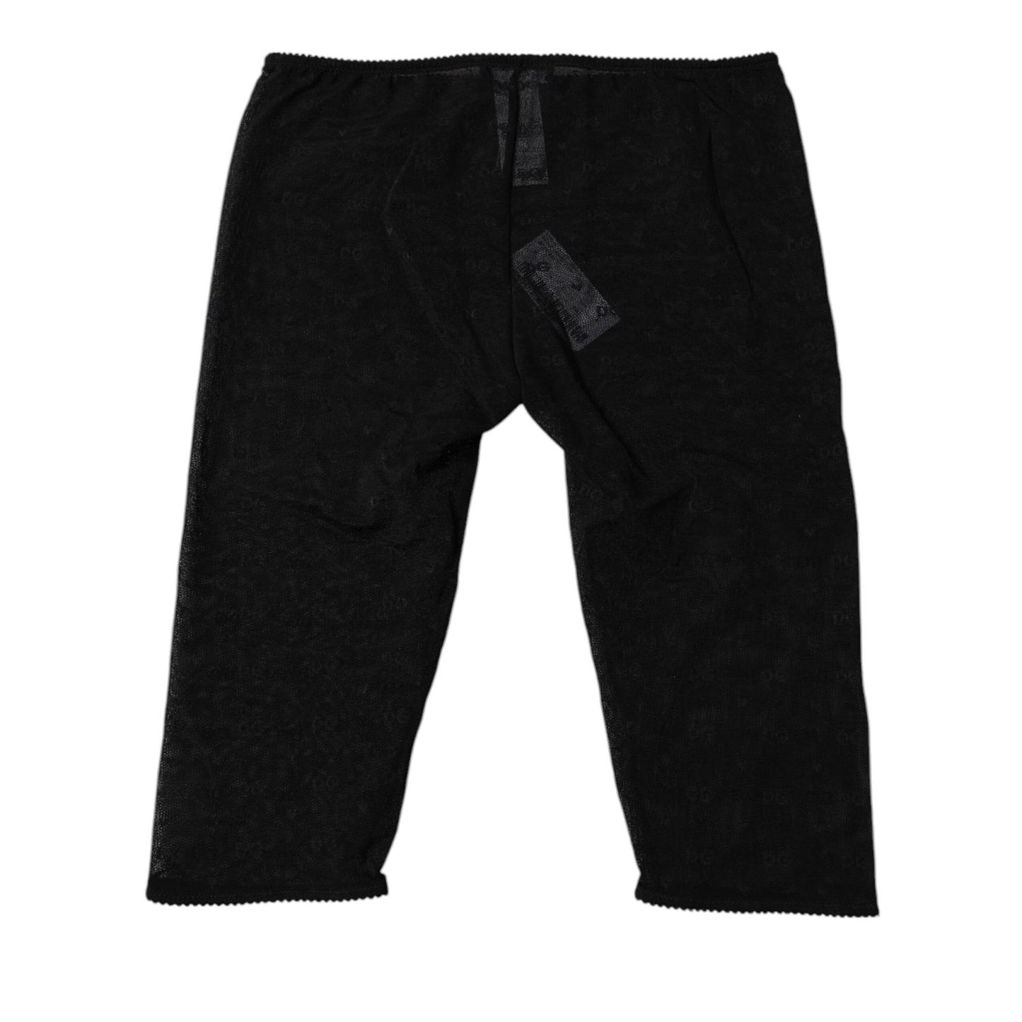 Dolce & Gabbana Black Logo Lace Lingerie Cropped Tight Underwear