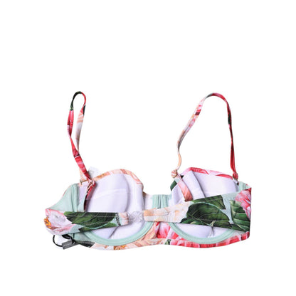 Dolce & Gabbana Multicolor Floral Padded Balconette Bra Underwear