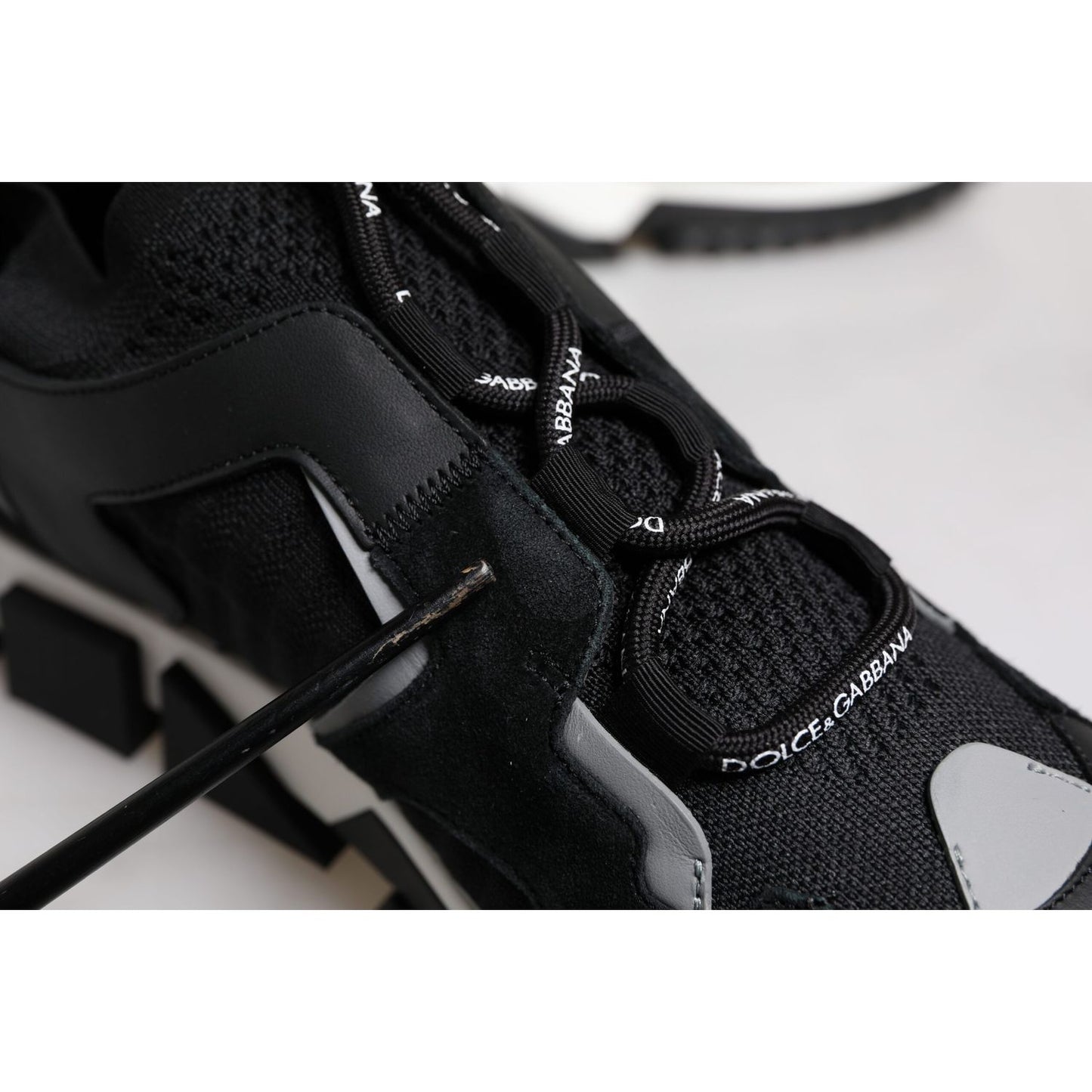 Dolce & Gabbana Black Mesh Sorrento Trekking Sneakers Shoes