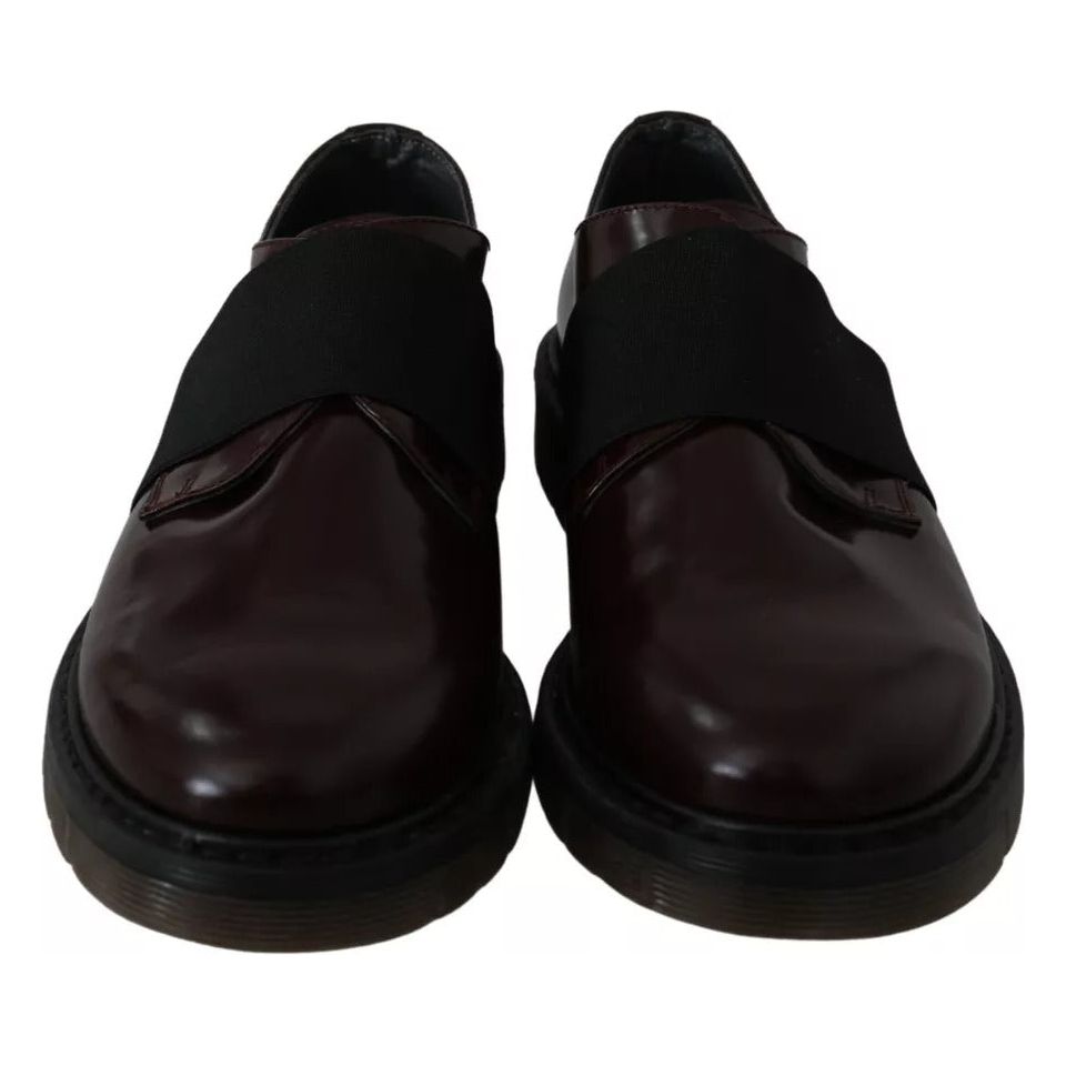 Dr. Martens Dark Brown Leather Elastic Strap Shoes LA8405-38