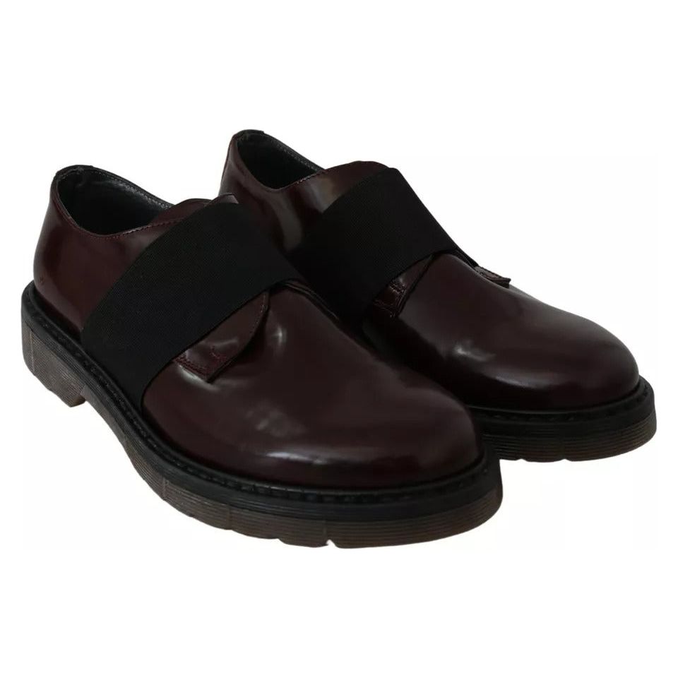 Dr. Martens Dark Brown Leather Elastic Strap Shoes LA8405-38