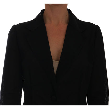 Dolce & Gabbana Black Nylon Net Blazer Jacket