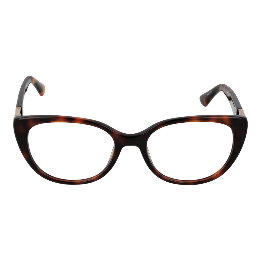 Guess Brown Women Glasses Frame, full-rim, cat eye style with plastic brown frame.