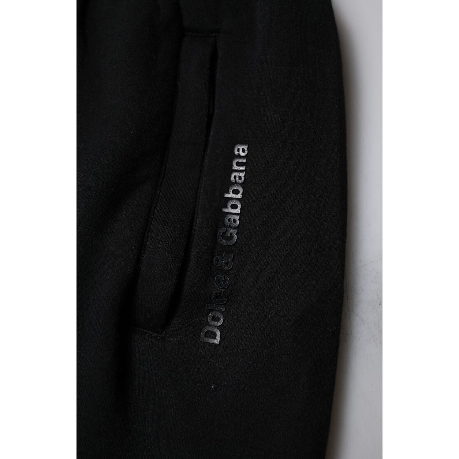 Dolce & Gabbana Black Cotton Blend Men Jogger Sweatpants Pants